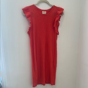Matteo Red Ruffle Sleeve Dress